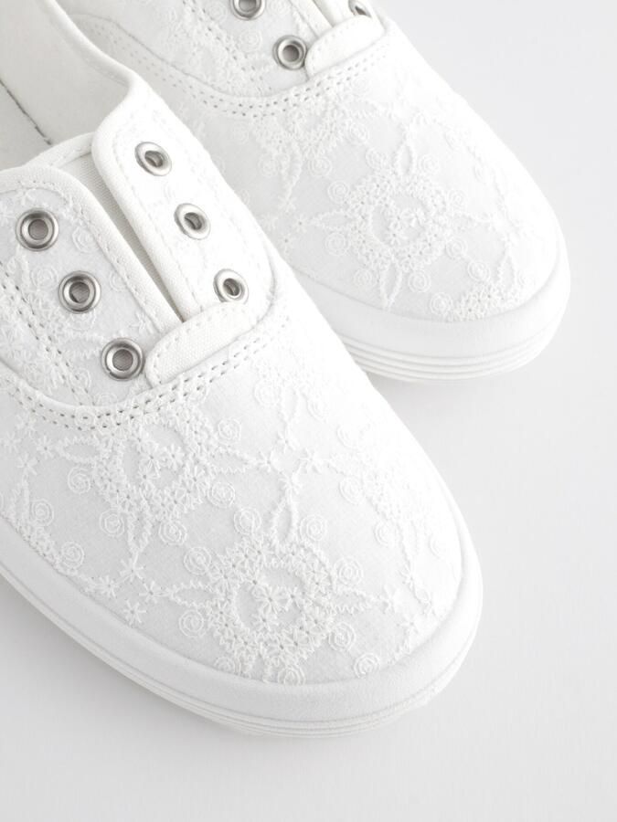 Next Dames Canvas instapsneakers zonder veters Wit - Foto 7
