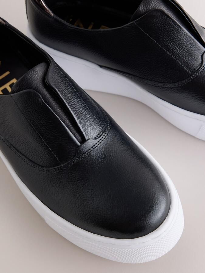 Next Dames Forever Comfort leren sneakers met sleehak Zwart - Foto 5