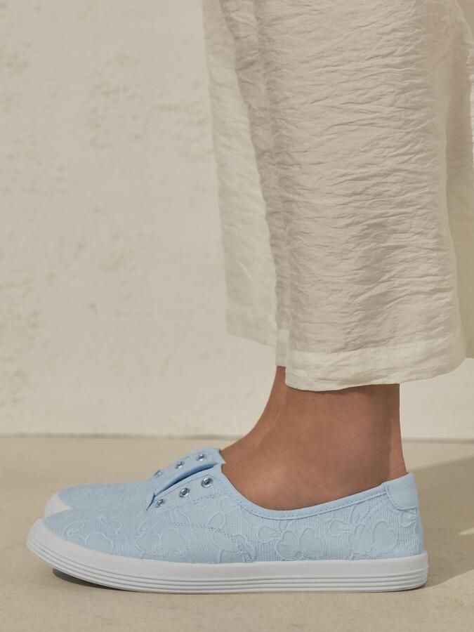 Next Dames Canvas instapsneakers zonder veters Blauw - Foto 5