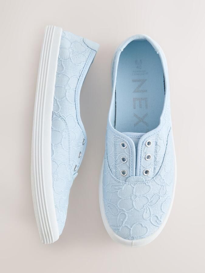 Next Dames Canvas instapsneakers zonder veters Blauw - Foto 4