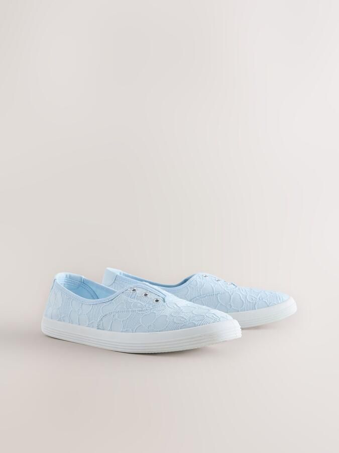 Next Dames Canvas instapsneakers zonder veters Blauw - Foto 3