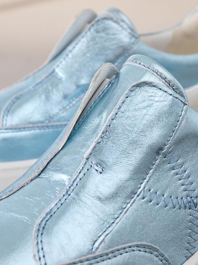 Next Dames Signature leren sneakers met dikke sleehak en plateauzool Blauw - Foto 3