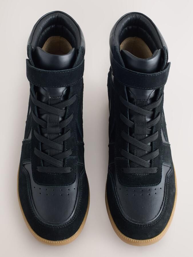 Next Dames Forever Comfort sneakers met veters en sleehak Zwart - Foto 2