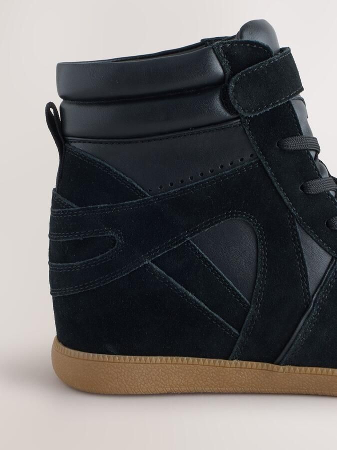 Next Dames Forever Comfort sneakers met veters en sleehak Zwart - Foto 3