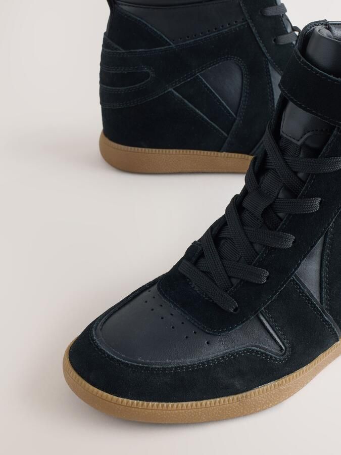 Next Dames Forever Comfort sneakers met veters en sleehak Zwart - Foto 5