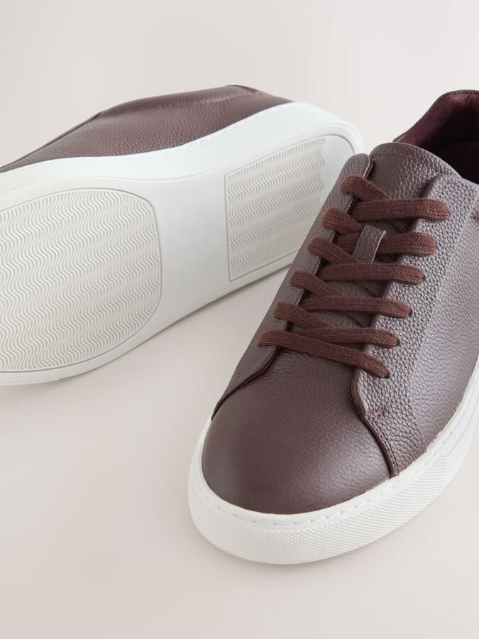 Next Heren Lange smart-casual sneakers Bruin - Foto 4