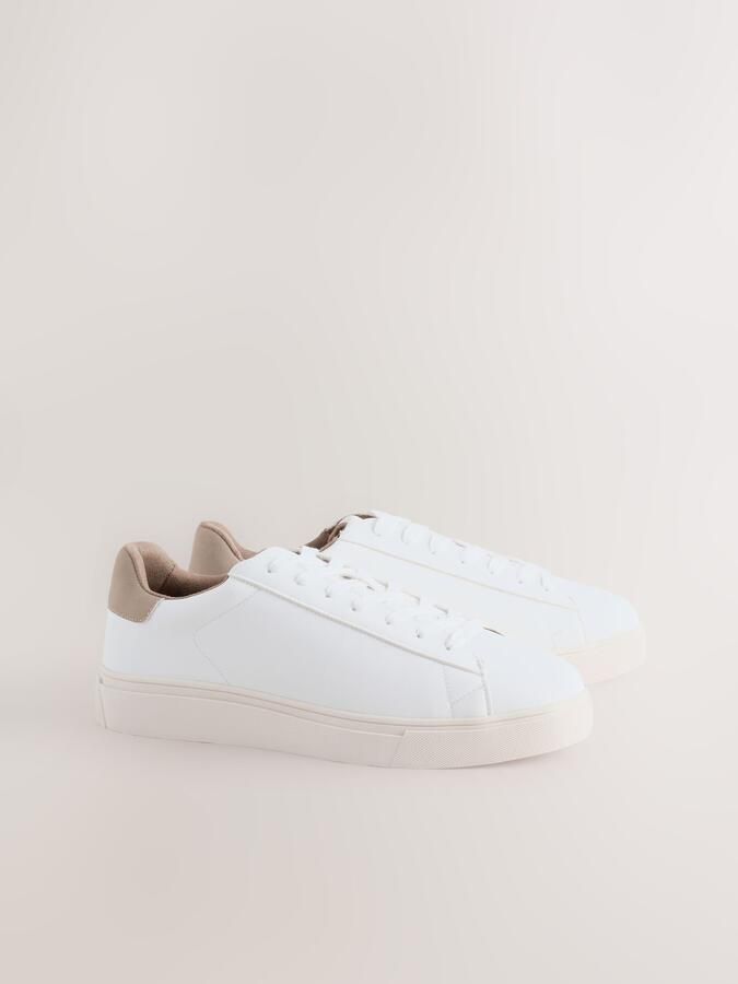 Next Heren Smart-casual sneakers met brede pasvorm Wit - Foto 6
