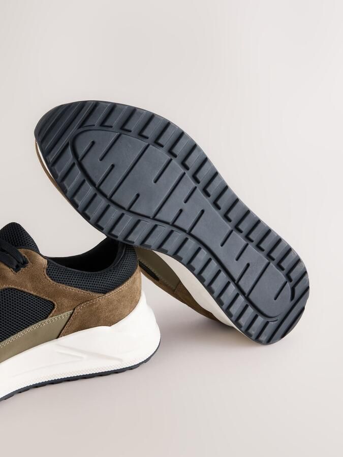 Next Heren Hardloopsneakers met dikke zool Bruin - Foto 4