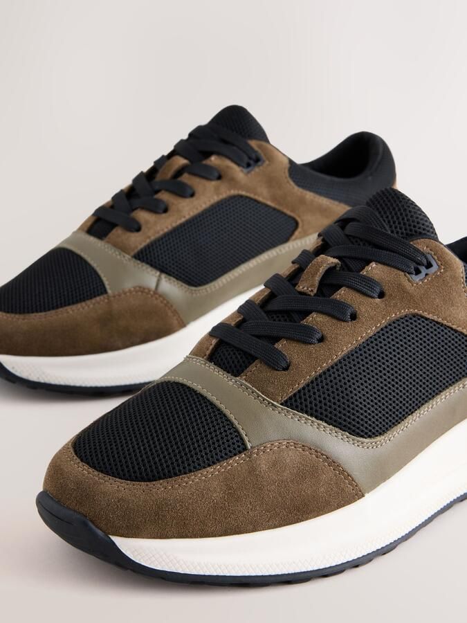 Next Heren Hardloopsneakers met dikke zool Bruin - Foto 2
