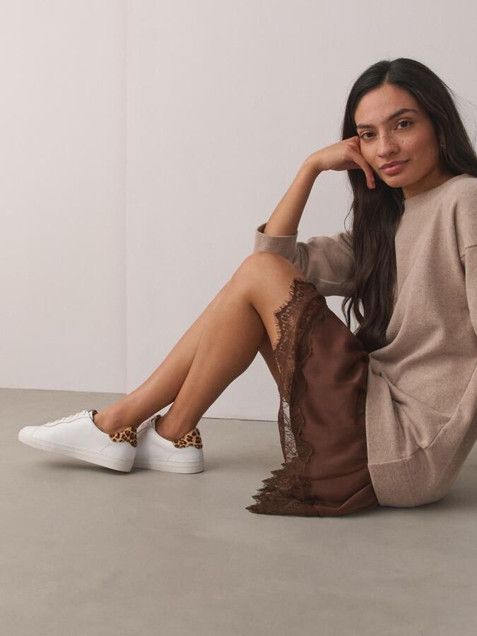 Next Dames Forever Comfort leren vetersneakers Wit - Foto 2