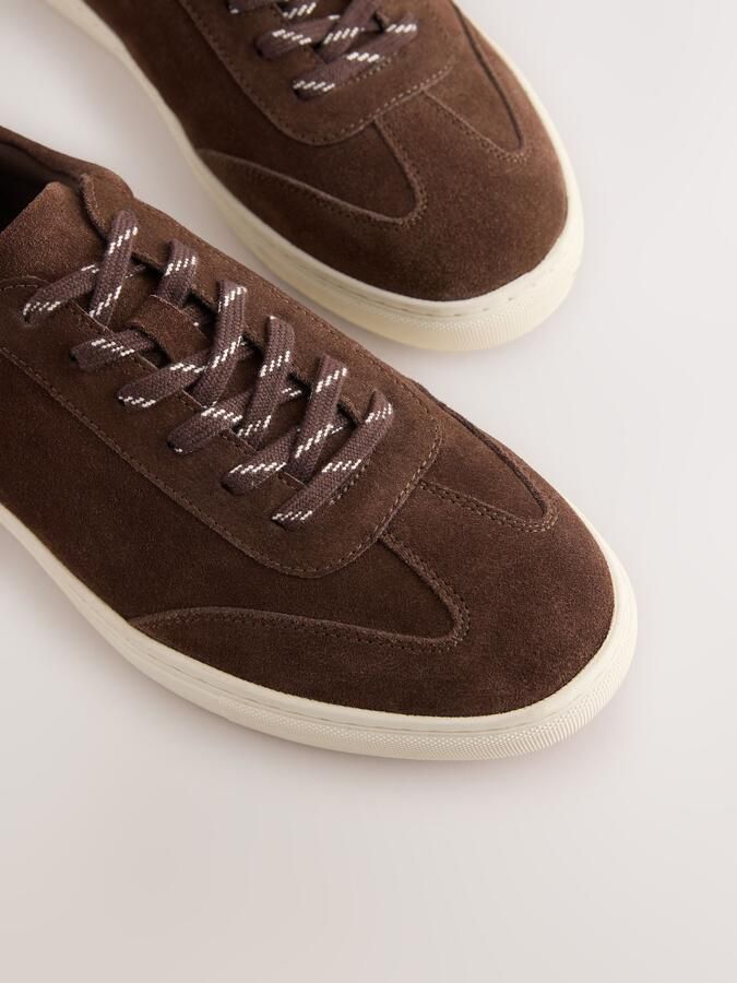 Next Heren Nette suède sneakers Bruin - Foto 4