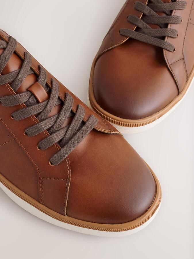 Next Heren Wigvormige lange smart-casual sneakers Bruin - Foto 4