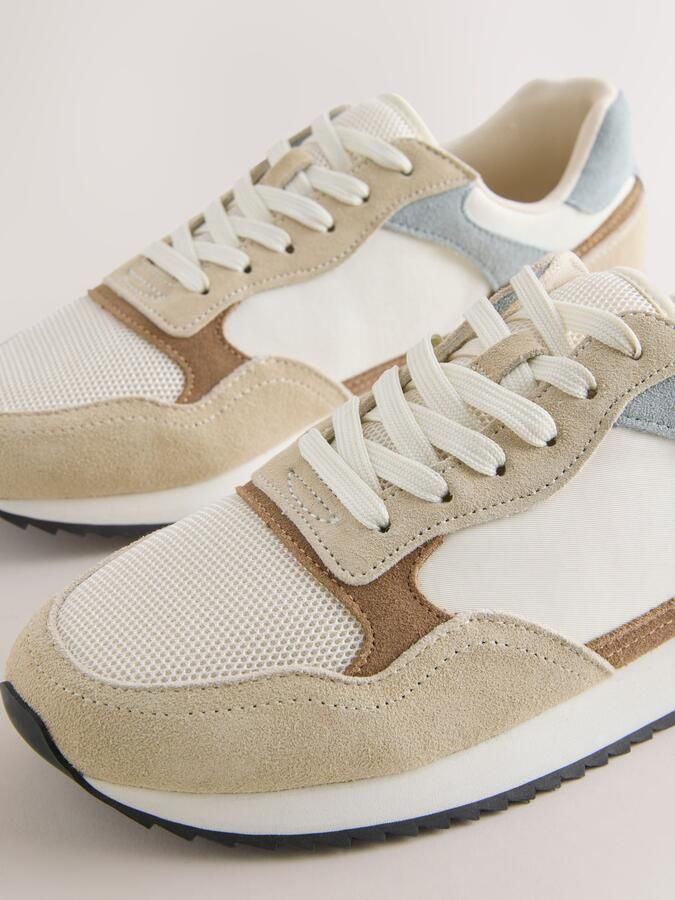 Next Sneakers laag crème donkerbeige duifblauw bruin - Foto 3