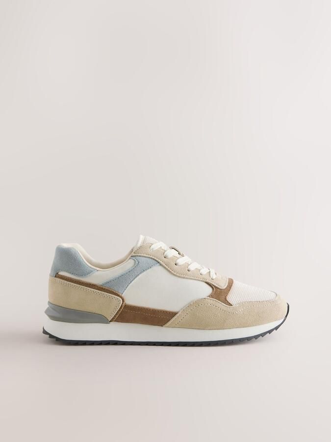 Next Sneakers laag crème donkerbeige duifblauw bruin - Foto 2