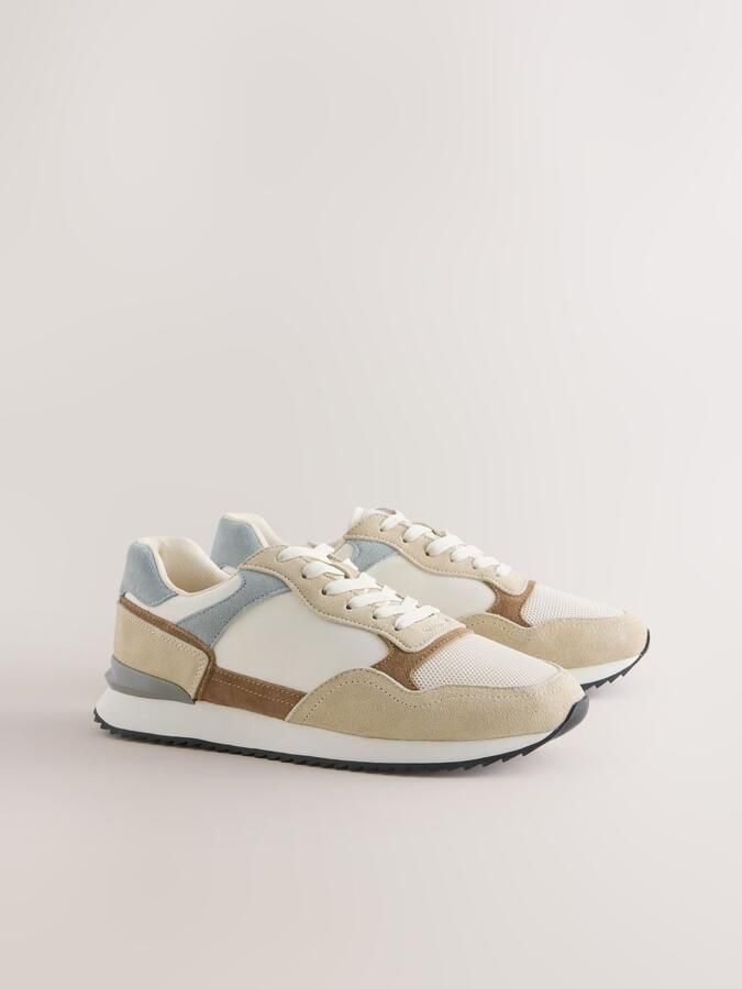 Next Sneakers laag crème donkerbeige duifblauw bruin - Foto 6