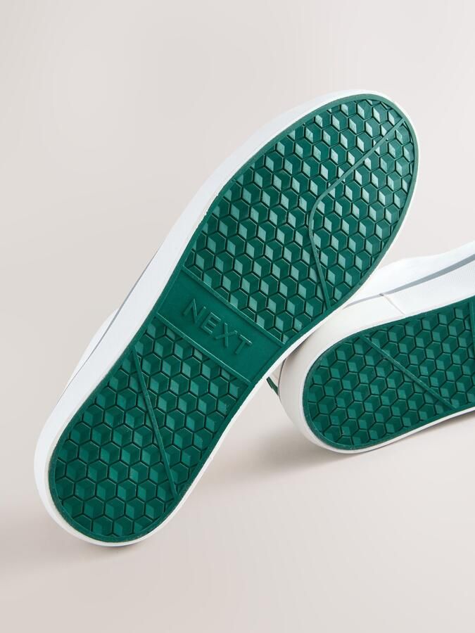 Next Heren Smart-casual canvas sneakers met strepen Wit - Foto 6