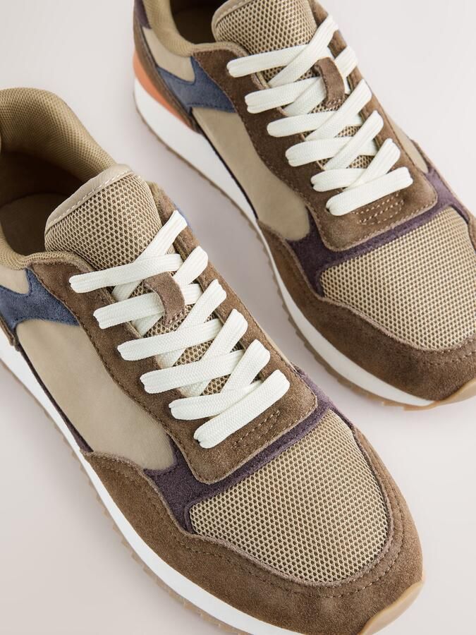 Next Heren Kleurrijke sneakers met suède rand Bruin - Foto 5