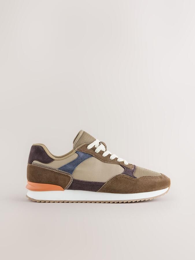 Next Heren Kleurrijke sneakers met suède rand Bruin - Foto 2
