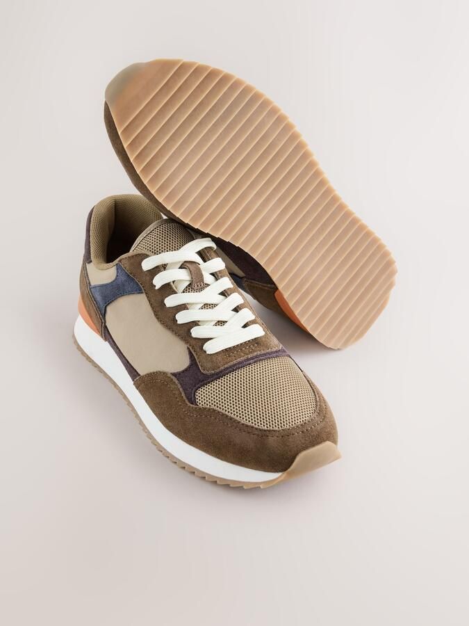 Next Heren Kleurrijke sneakers met suède rand Bruin - Foto 4