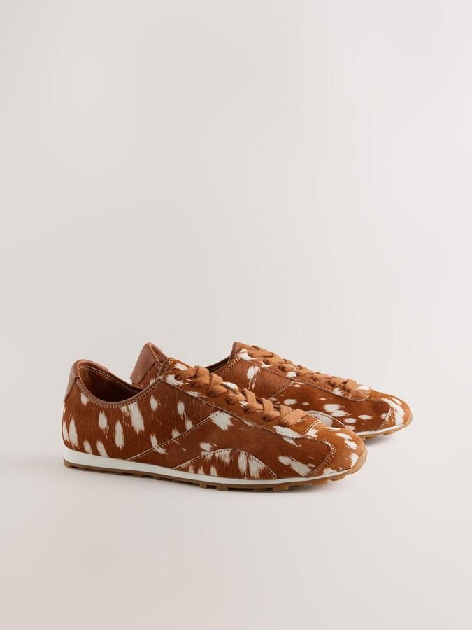 Next Dames Forever Comfort smalle leren sneakers Dierenprint - Foto 3