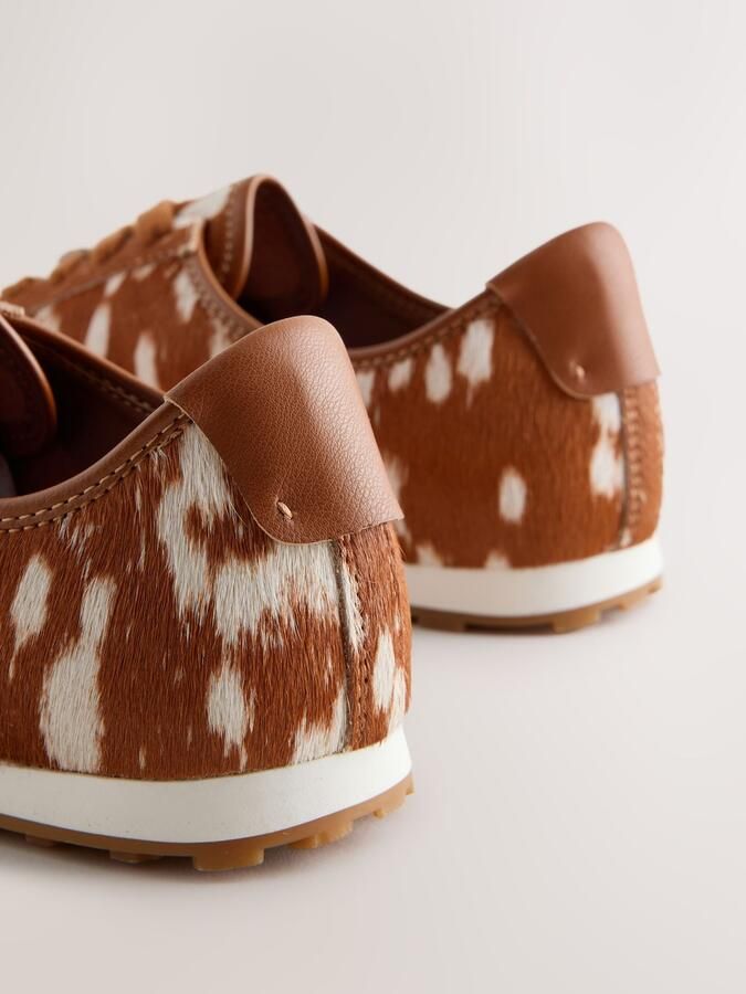 Next Dames Forever Comfort smalle leren sneakers Dierenprint - Foto 5