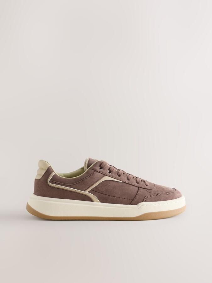 Next Dames Forever Comfort retro vetersneakers met inzetstukken Bruin - Foto 2