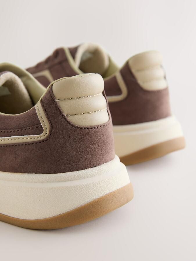 Next Dames Forever Comfort retro vetersneakers met inzetstukken Bruin - Foto 4