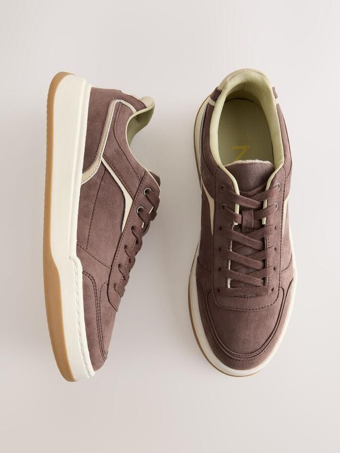 Next Dames Forever Comfort retro vetersneakers met inzetstukken Bruin - Foto 6