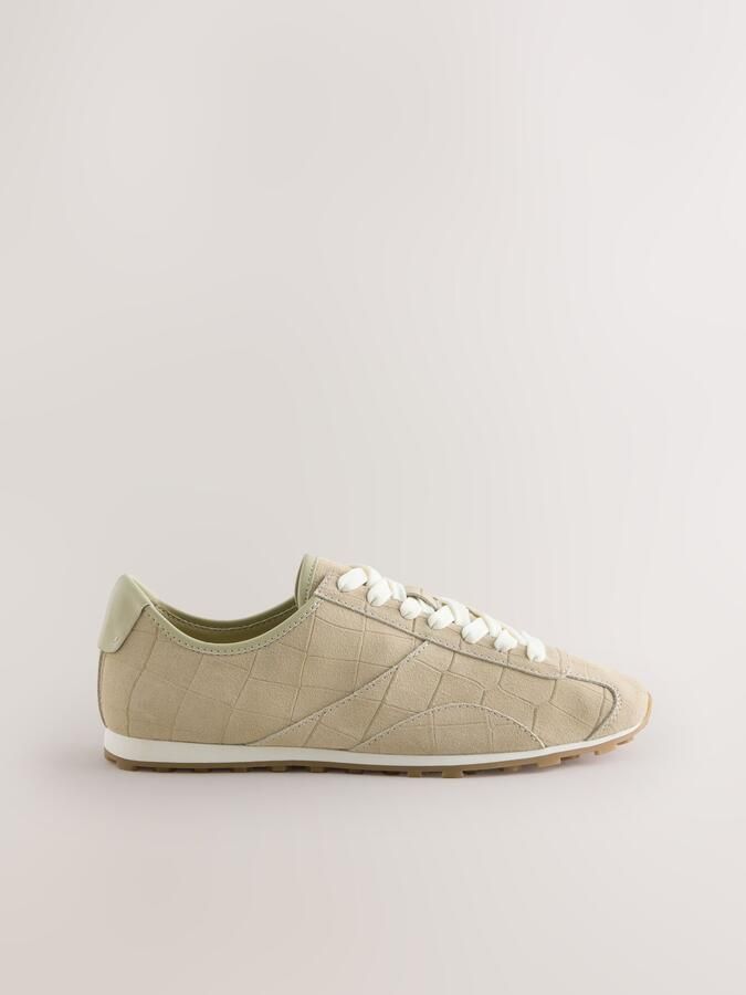 Next Dames Forever Comfort smalle leren sneakers Naturel - Foto 3