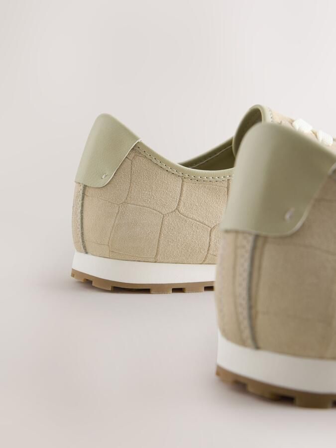 Next Dames Forever Comfort smalle leren sneakers Naturel - Foto 5