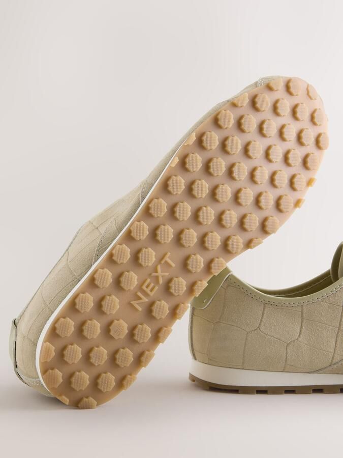 Next Dames Forever Comfort smalle leren sneakers Naturel - Foto 6