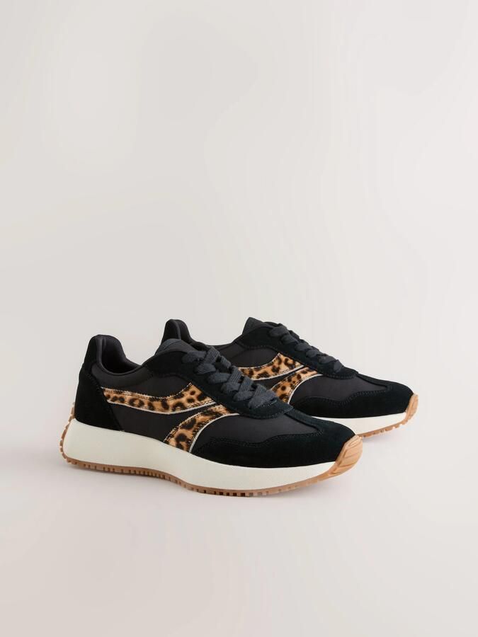 Next Dames Forever Comfort hardloopsneakers met veters en inzetstuk Zwart - Foto 5