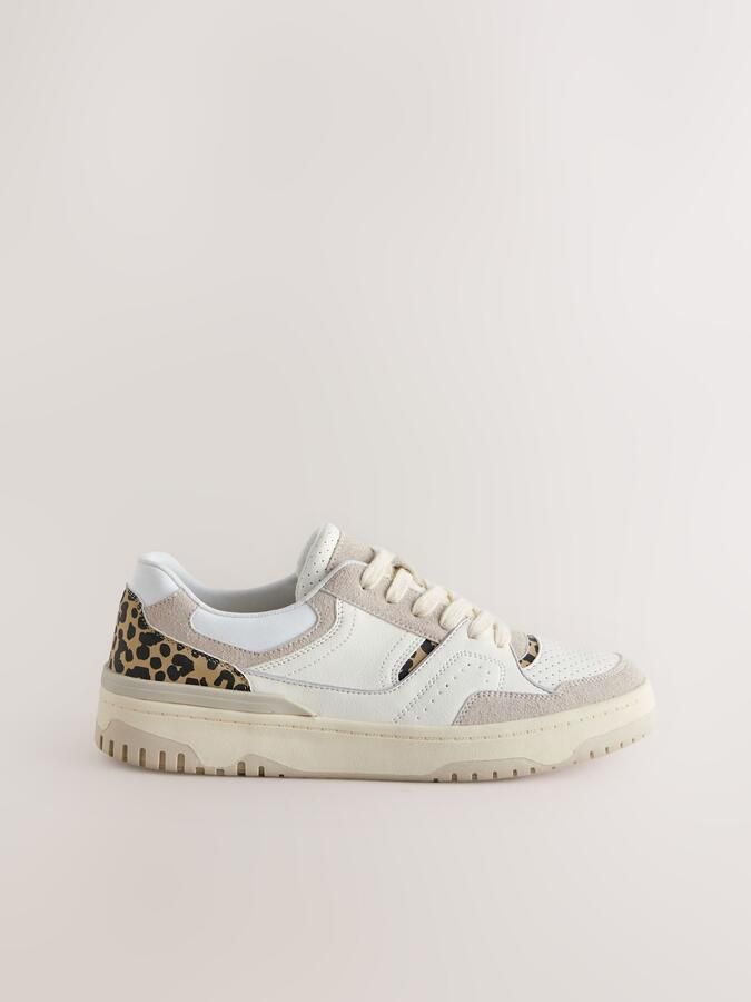 Next Dames Forever Comfort sneakers met panelen en dikke veters Dierenprint - Foto 2