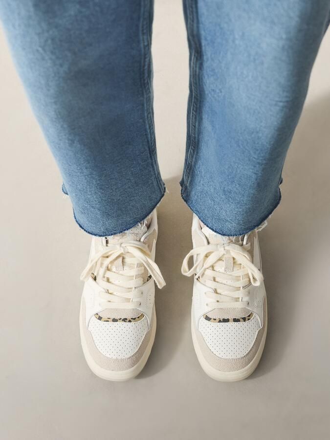 Next Dames Forever Comfort sneakers met panelen en dikke veters Dierenprint - Foto 4