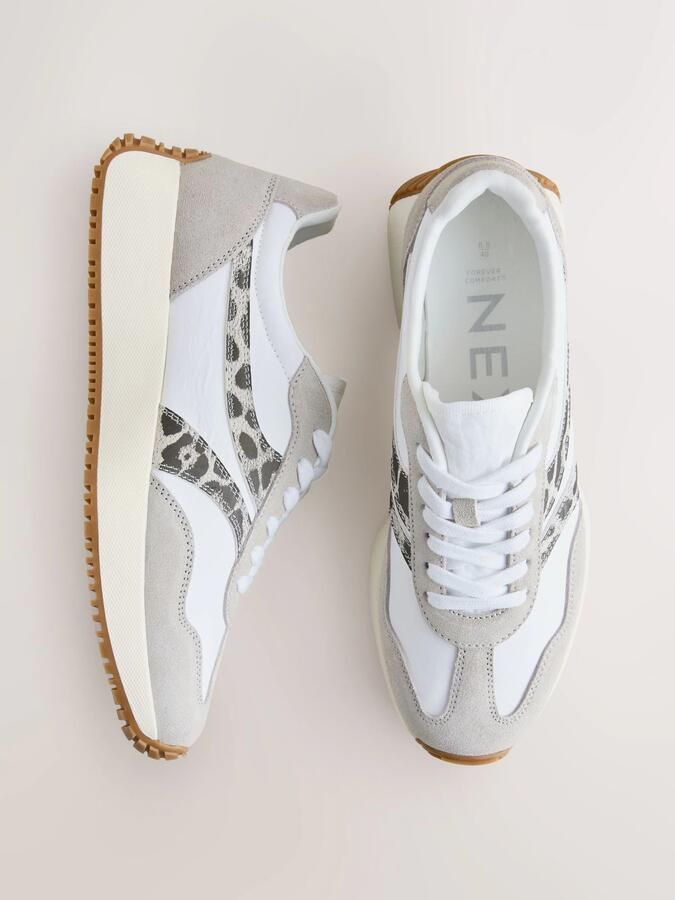 Next Dames Forever Comfort hardloopsneakers met veters en inzetstuk Wit - Foto 5