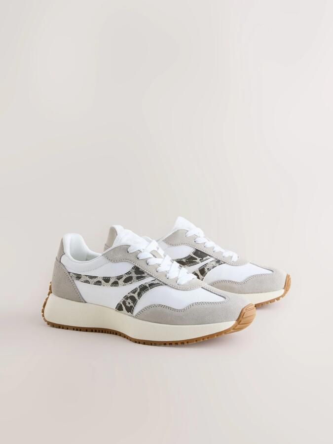 Next Dames Forever Comfort hardloopsneakers met veters en inzetstuk Wit - Foto 3