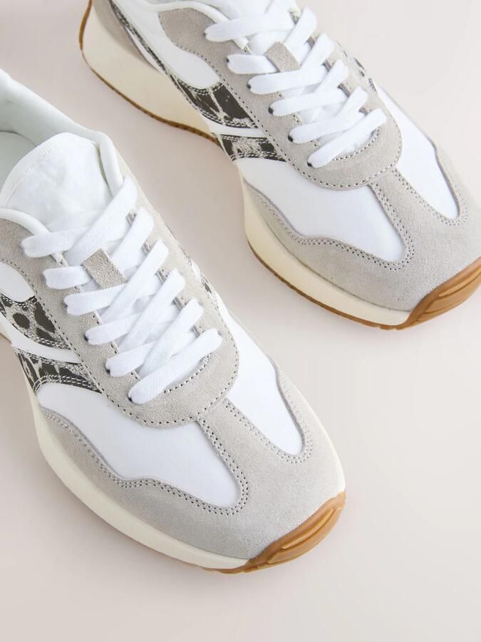 Next Dames Forever Comfort hardloopsneakers met veters en inzetstuk Wit - Foto 6