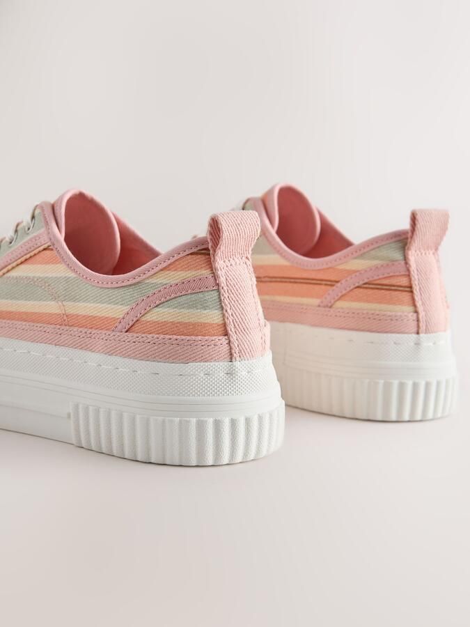Next Sneakers laag 'Forever Comfort' lichtgroen koraal lichtoranje wit - Foto 2