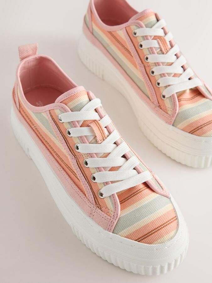 Next Sneakers laag 'Forever Comfort' lichtgroen koraal lichtoranje wit - Foto 3