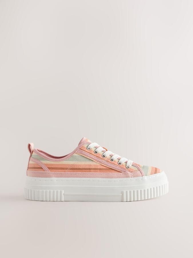 Next Sneakers laag 'Forever Comfort' lichtgroen koraal lichtoranje wit - Foto 4
