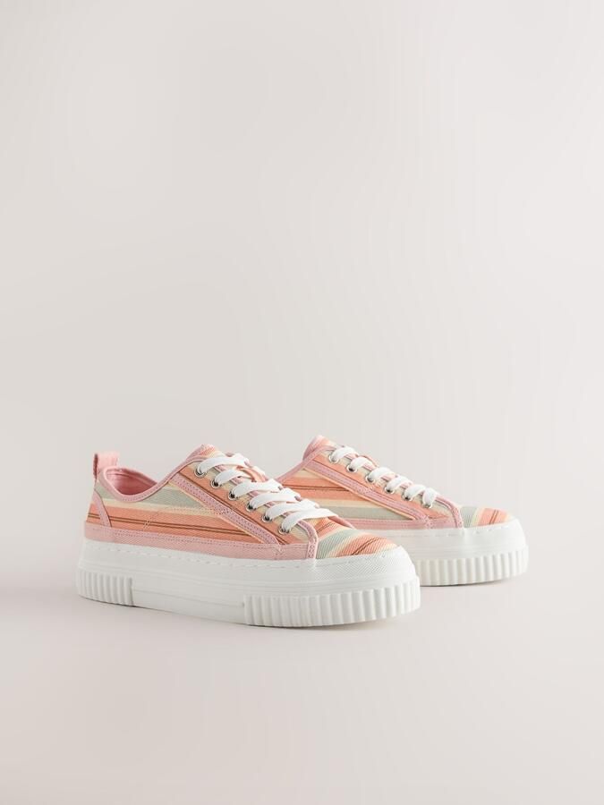 Next Sneakers laag 'Forever Comfort' lichtgroen koraal lichtoranje wit - Foto 5