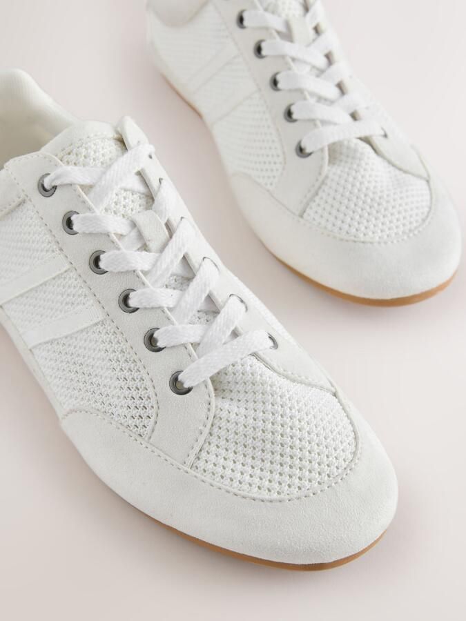Next Dames Forever Comfort smalle vetersneakers met mesh Wit - Foto 3