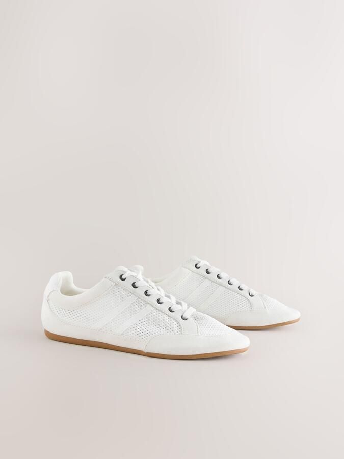 Next Dames Forever Comfort smalle vetersneakers met mesh Wit - Foto 6