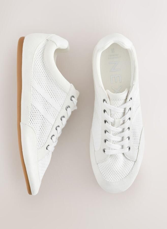 Next Dames Forever Comfort smalle vetersneakers met mesh Wit - Foto 2