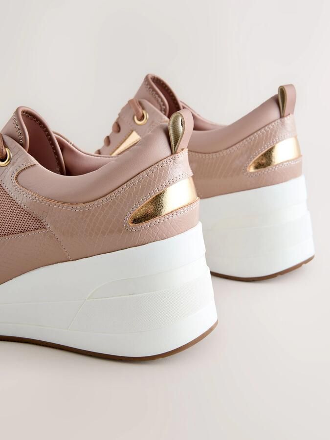Next Dames Forever Comfort glam sneakers met sleehak Roze - Foto 3