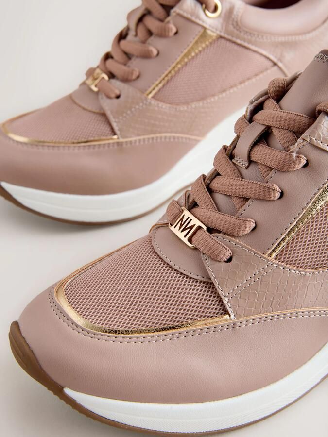 Next Dames Forever Comfort glam sneakers met sleehak Roze - Foto 4
