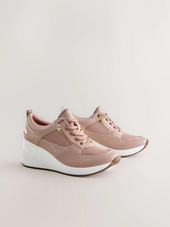 Next Dames Forever Comfort glam sneakers met sleehak Roze - Foto 5