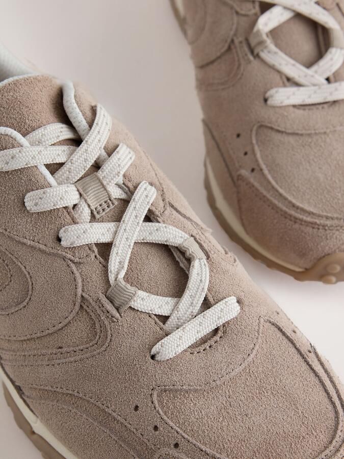 Next Dames Forever Comfort suède sneakers met golfpatroon op de zolen Bruin - Foto 2