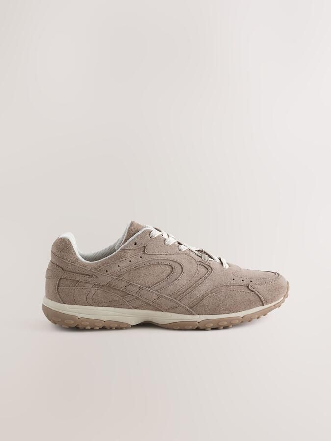 Next Dames Forever Comfort suède sneakers met golfpatroon op de zolen Bruin - Foto 4