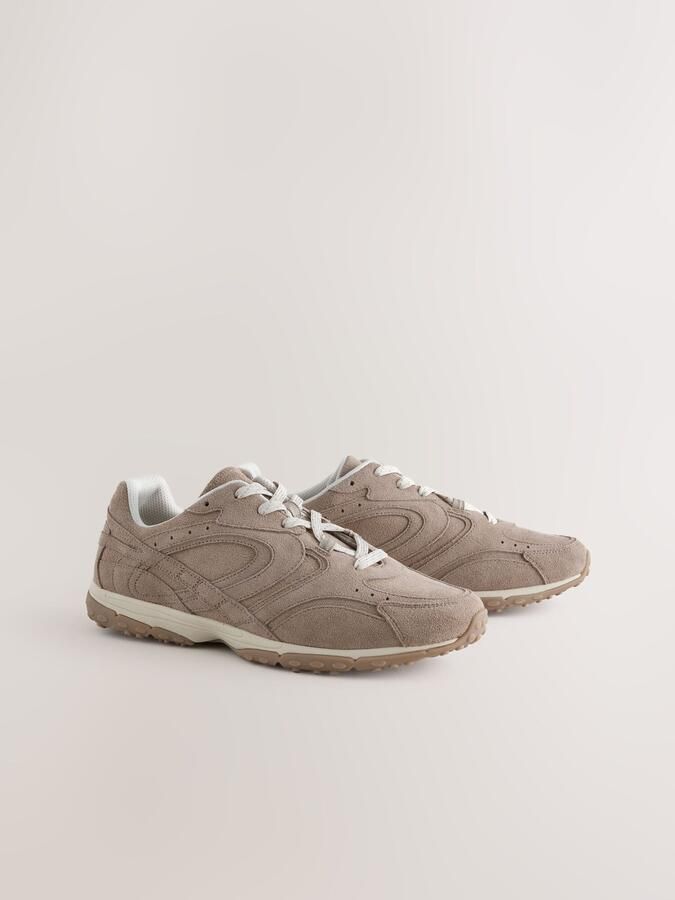 Next Dames Forever Comfort suède sneakers met golfpatroon op de zolen Bruin - Foto 5